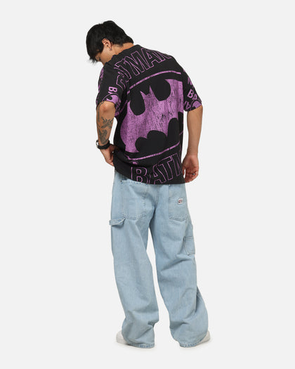 73Studio X DC Batman Logo All Over Print T-Shirt Black Wash