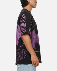 73Studio X DC Batman Logo All Over Print T-Shirt Black Wash