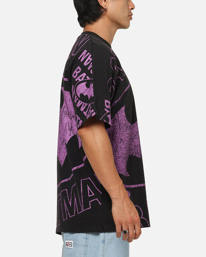 73Studio X DC Batman Logo All Over Print T-Shirt Black Wash