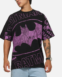 73Studio X DC Batman Logo All Over Print T-Shirt Black Wash
