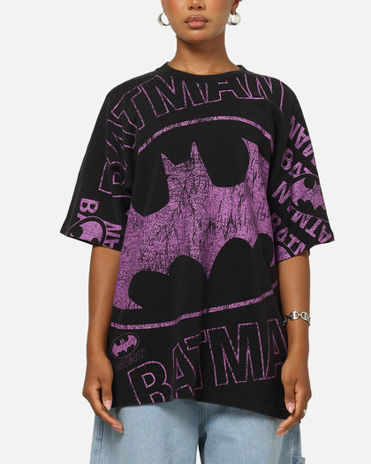73Studio X DC Batman Logo All Over Print T-Shirt Black Wash