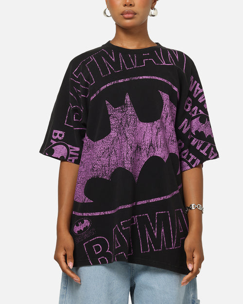 73Studio X DC Batman Logo All Over Print T-Shirt Black Wash