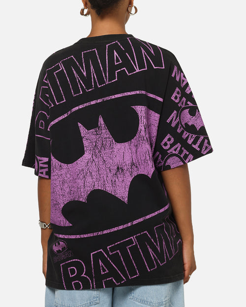 73Studio X DC Batman Logo All Over Print T-Shirt Black Wash