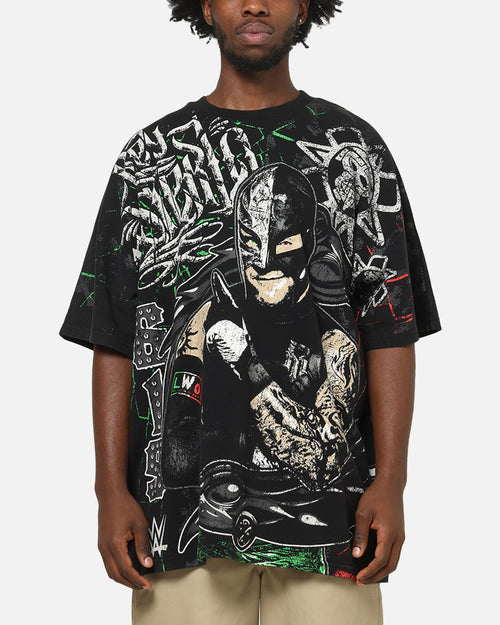 73Studio X WWE 619 All Over Print T-Shirt Black Wash