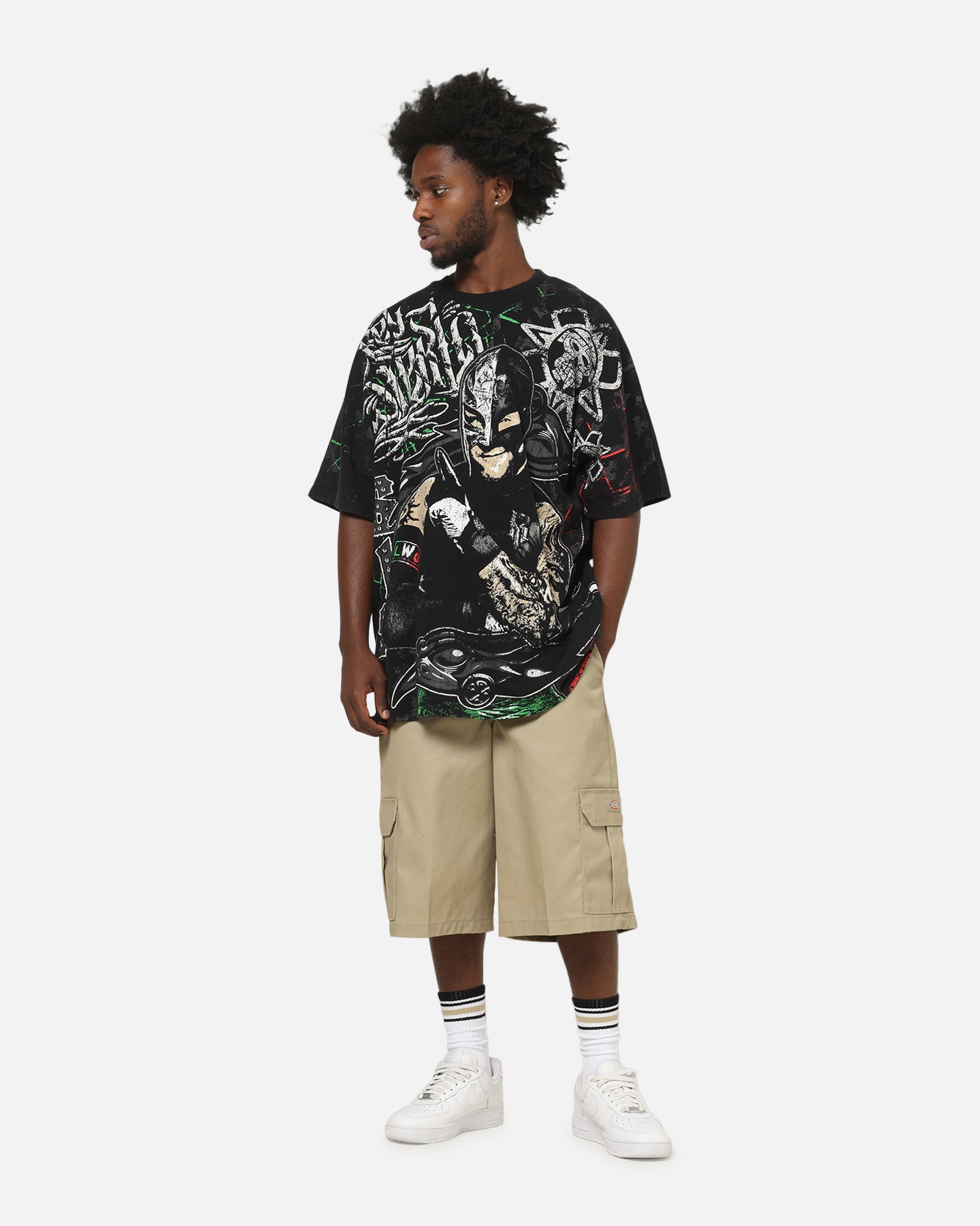 73Studio X WWE 619 All Over Print T-Shirt Black Wash | Culture
