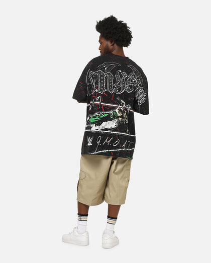 73Studio X WWE 619 All Over Print T-Shirt Black Wash