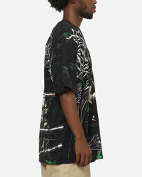 73Studio X WWE 619 All Over Print T-Shirt Black Wash