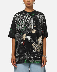 73Studio X WWE 619 All Over Print T-Shirt Black Wash