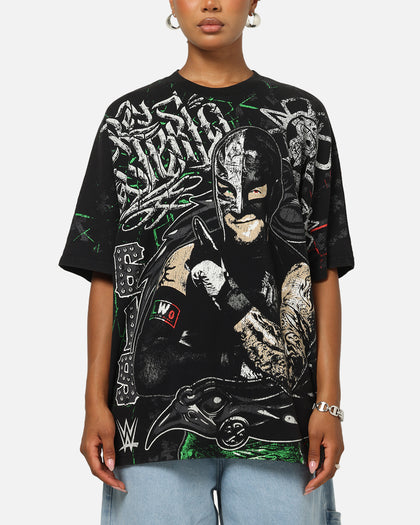 73Studio X WWE 619 All Over Print T-Shirt Black Wash
