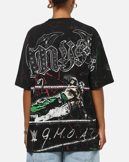 73Studio X WWE 619 All Over Print T-Shirt Black Wash