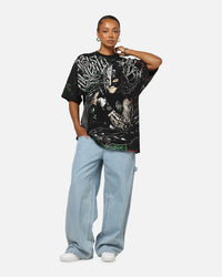 73Studio X WWE 619 All Over Print T-Shirt Black Wash