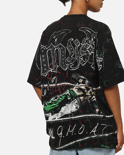 73Studio X WWE 619 All Over Print T-Shirt Black Wash