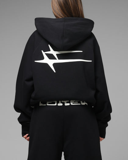 Loiter Jet Stream Zip Hoodie Black/White