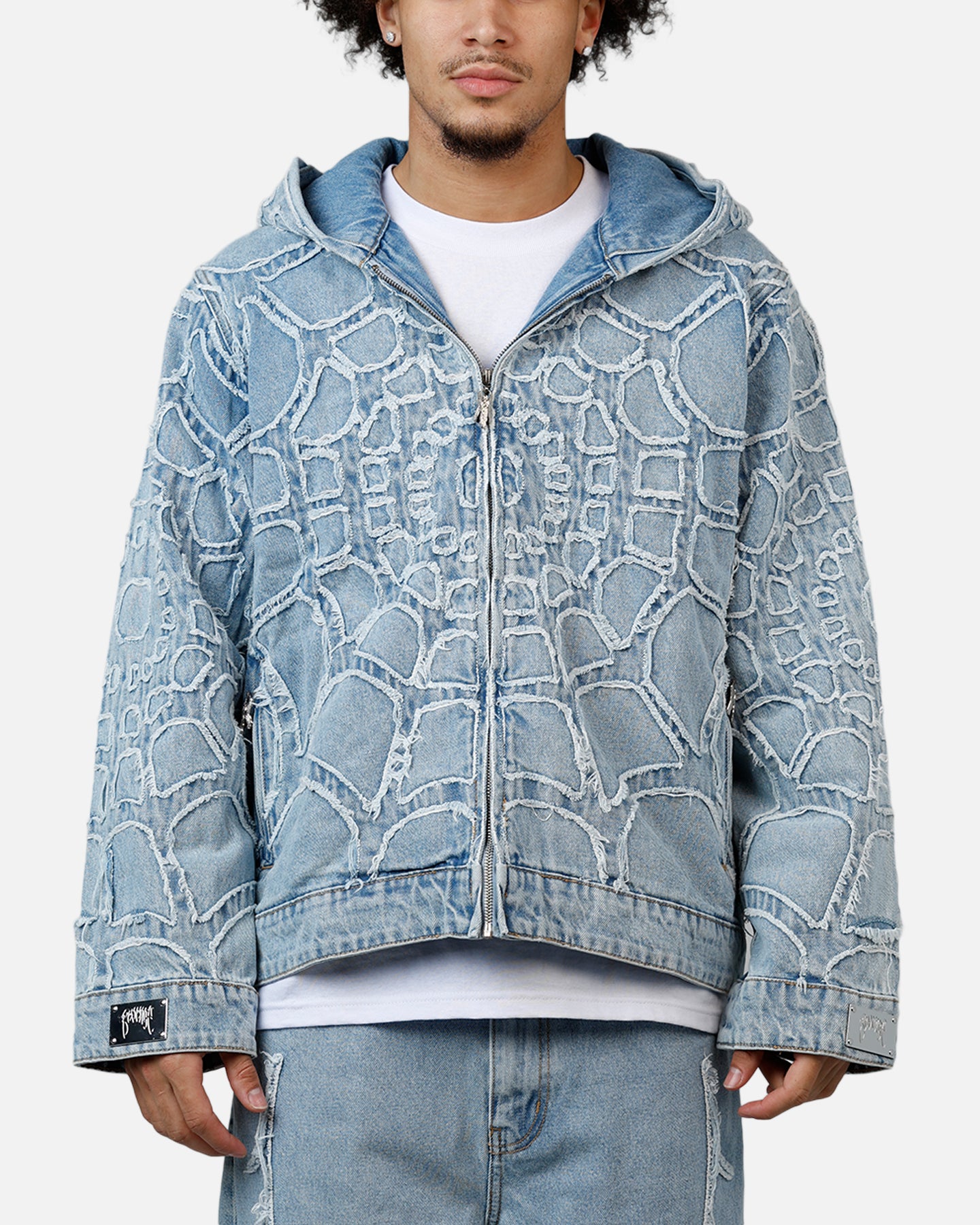 Revenge Spider Web Denim Jacket Blue | Culture Kings US