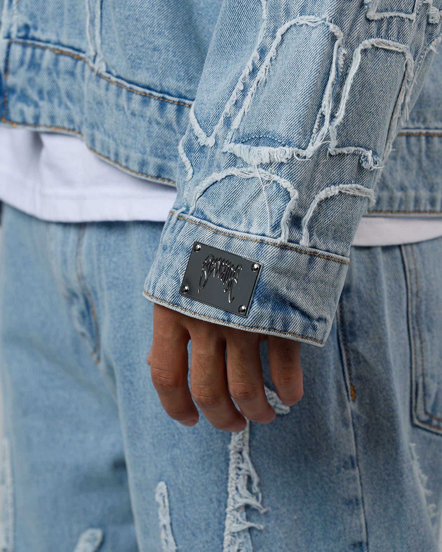 Revenge Spider Web Denim Jacket Blue | Culture Kings US