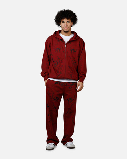 Revenge Tattoo Zip Hoodie Red