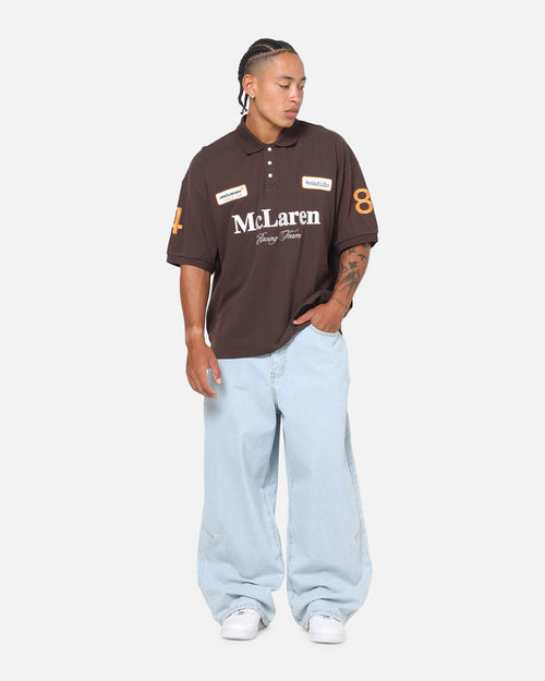Mitchell & Ness X Mclaren Heritage Boxy Polo Shirt Chocolate