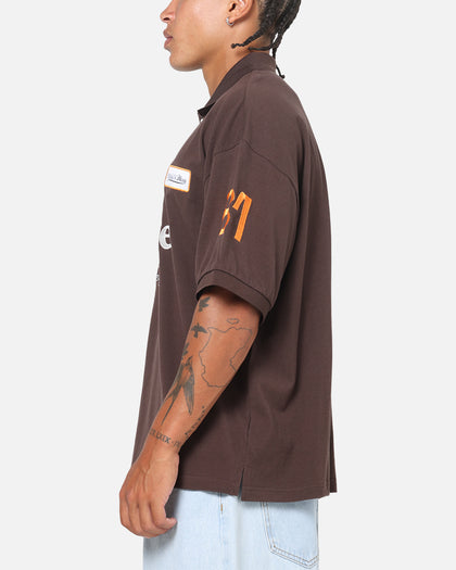 Mitchell & Ness X Mclaren Heritage Boxy Polo Shirt Chocolate