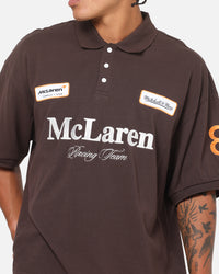 Mitchell & Ness X Mclaren Heritage Boxy Polo Shirt Chocolate