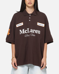 Mitchell & Ness X Mclaren Heritage Boxy Polo Shirt Chocolate