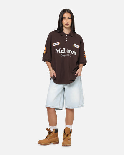 Mitchell & Ness X Mclaren Heritage Boxy Polo Shirt Chocolate