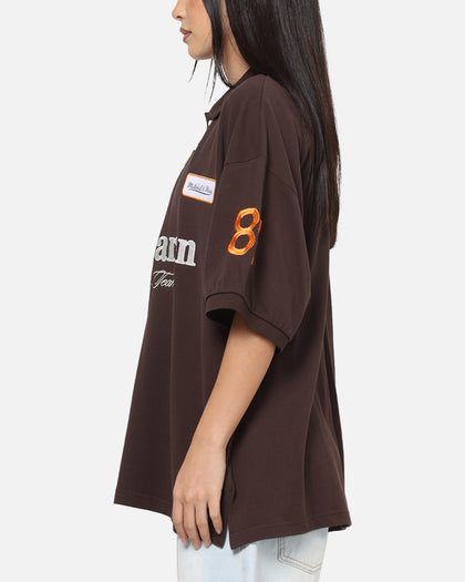 Mitchell & Ness X Mclaren Heritage Boxy Polo Shirt Chocolate