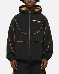 Mitchell & Ness X Mclaren Nylon Tracksuit Zip Hoodie Black/Papaya