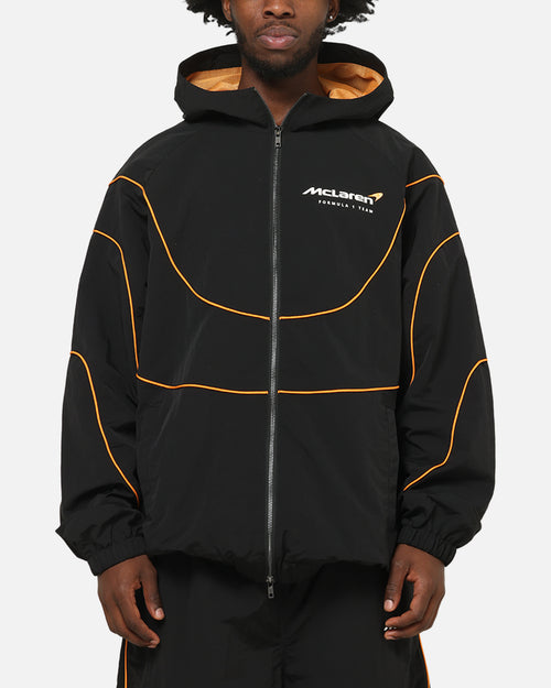 Mitchell & Ness X Mclaren Nylon Tracksuit Zip Hoodie Black/Papaya