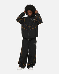Mitchell & Ness X Mclaren Nylon Tracksuit Zip Hoodie Black/Papaya