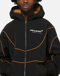 Mitchell & Ness X Mclaren Nylon Tracksuit Zip Hoodie Black/Papaya