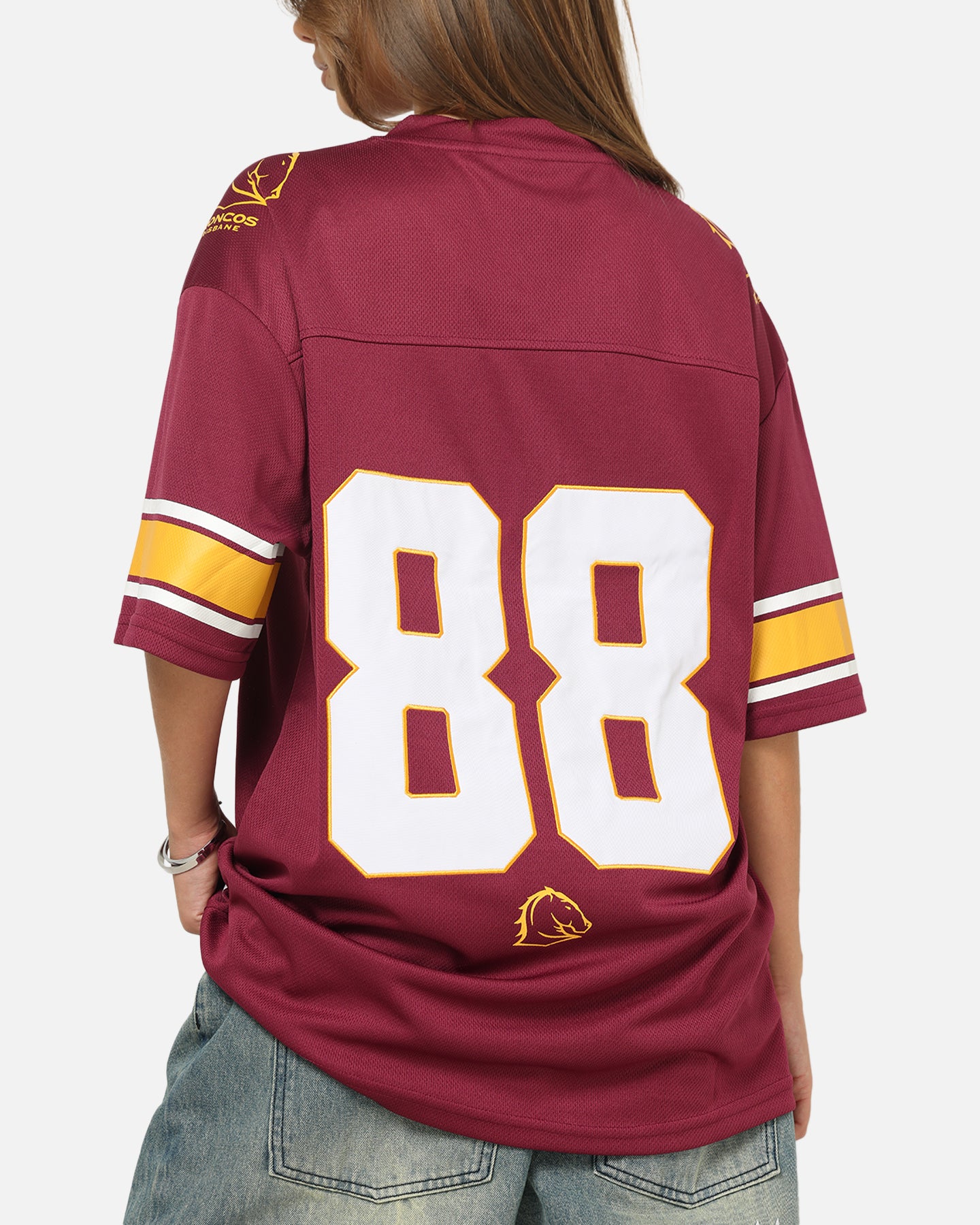 ラグビー Brisbane Broncos ラグビージャージ Bleacher Athletic Brisbane Broncos NRL Gridiron Mesh Jersey