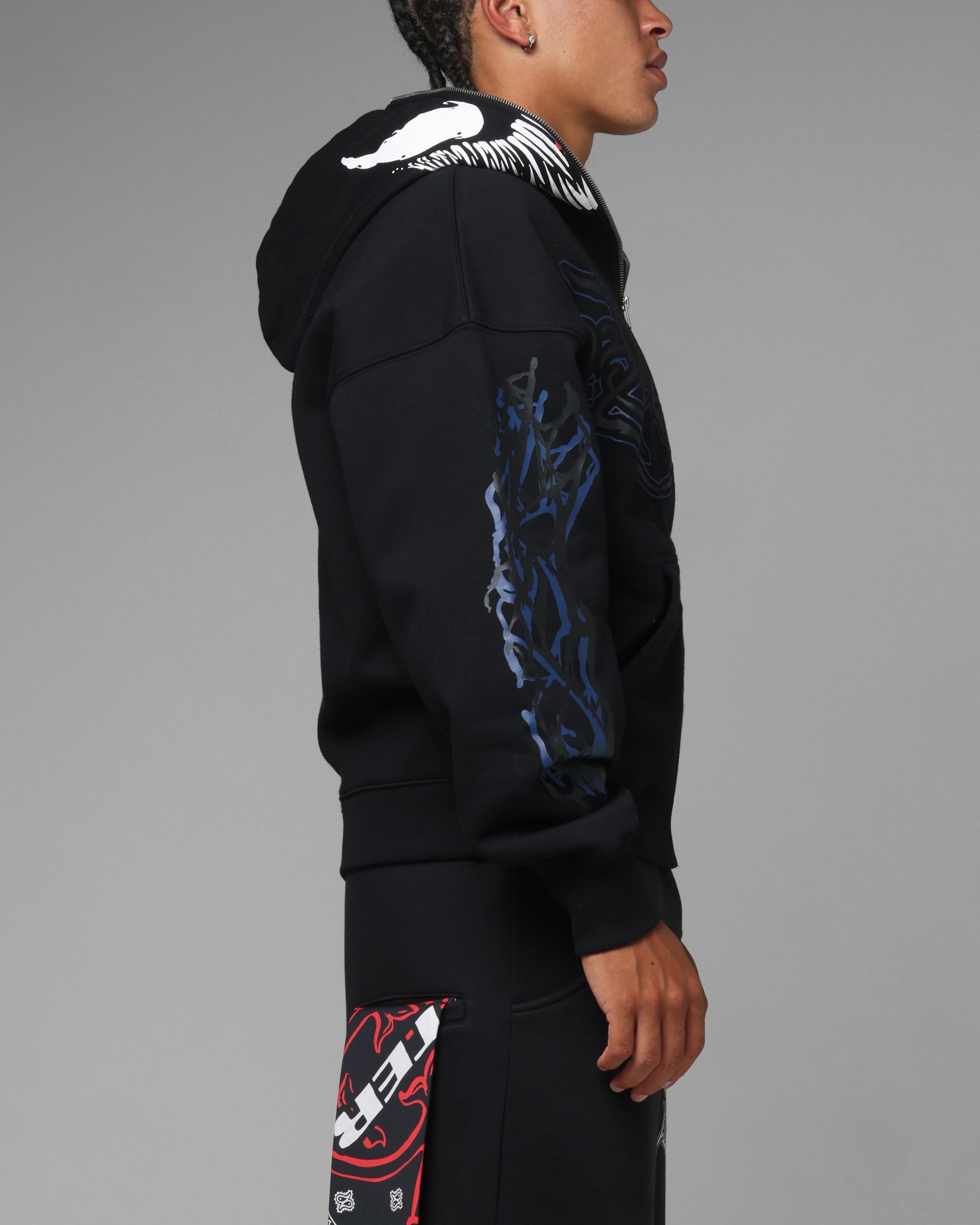 Loiter Marvel Venom Zip Through Hoodie Black | Culture Kings US