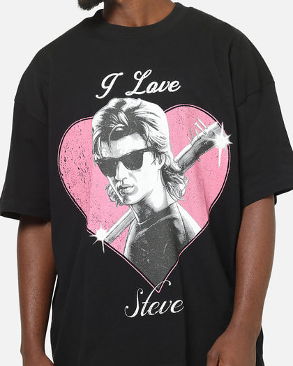 73Studio X Stranger Things I Love Steve Heavy T-Shirt Black