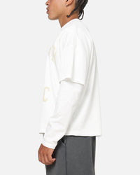 Saint Morta Athltc College Layered Long Sleeve T-Shirt Off White