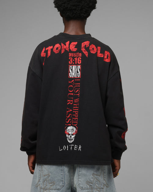 Loiter X WWE Stone Cold Long Sleeve T-Shirt Black
