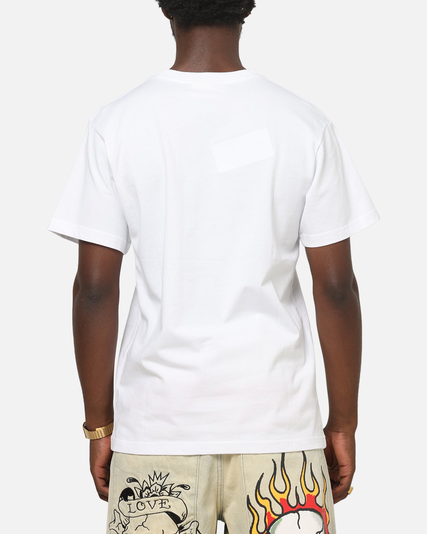 [Sculptor x Ed Hardy] Brush Tee White 半袖 Ed Hardy Cross Heart Ivory T-Shirt | Zumiez