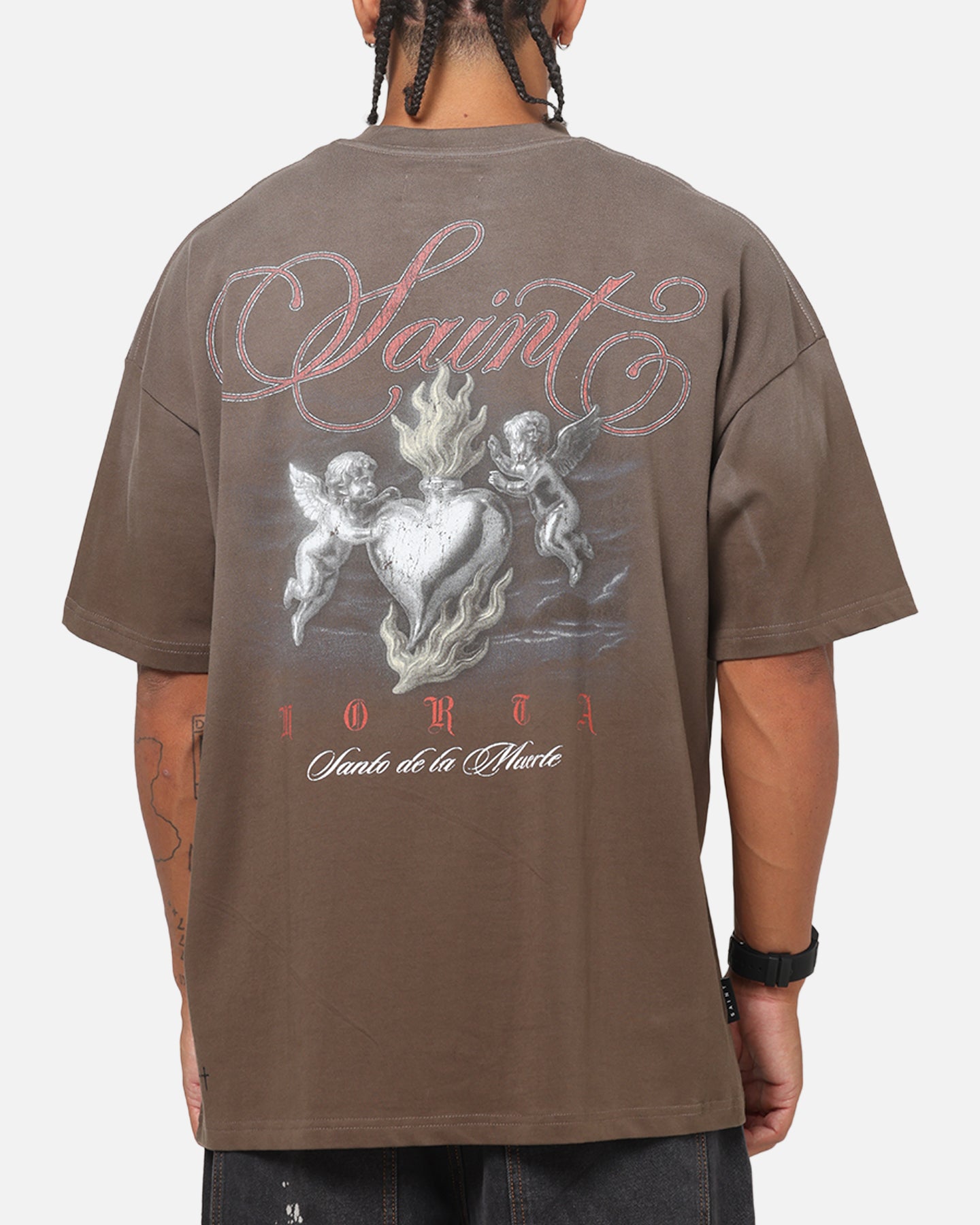 Saint Morta Heavens Kitchen Boxy T-Shirt Washed Brown | Culture
