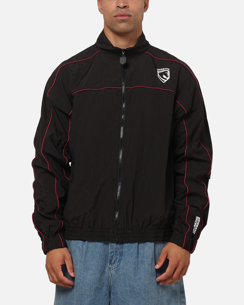【海外Ｌサイズ】NRL ブリスベン・ブロンコス 2025 ブラックジャージ Bleacher Athletic Brisbane Broncos NRL Midweight Spray Jacket