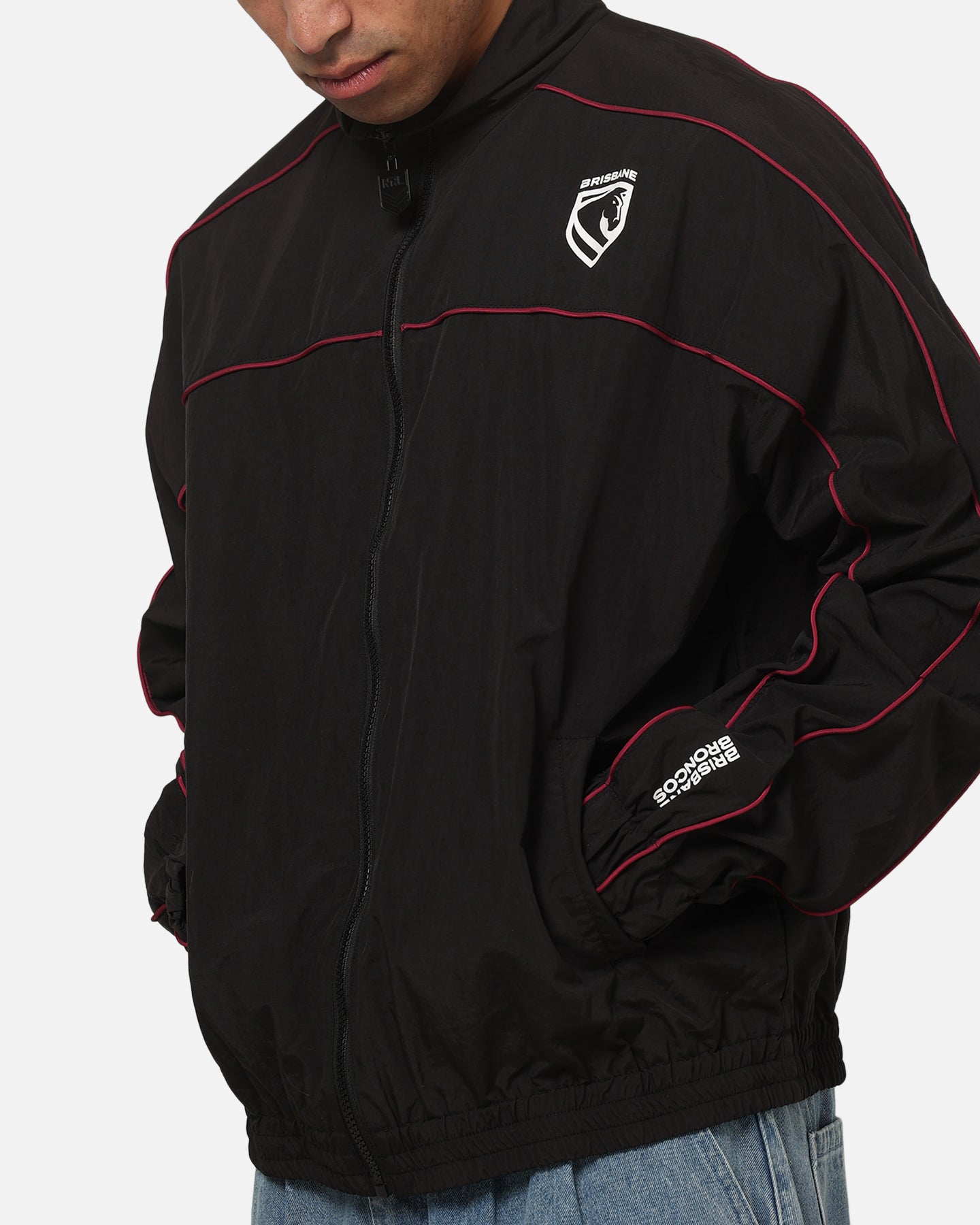 ブリスベン・ブロンコス NRLジャケット Lサイズ Bleacher Athletic Brisbane Broncos NRL Midweight Spray Jacket