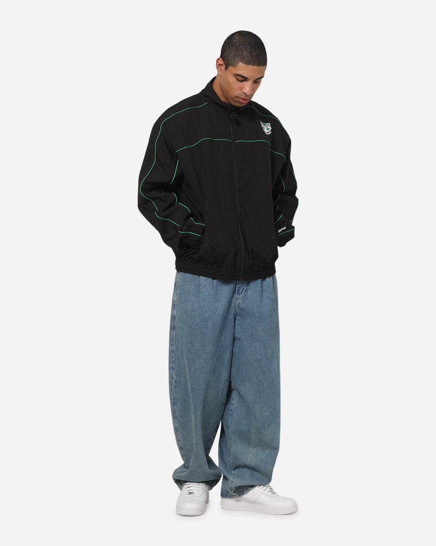 BLK ニュージーランド ラグビーリーグ ナイロンジャケット 4XL Bleacher Athletic New Zealand Warriors NRL Midweight Spray Jacket