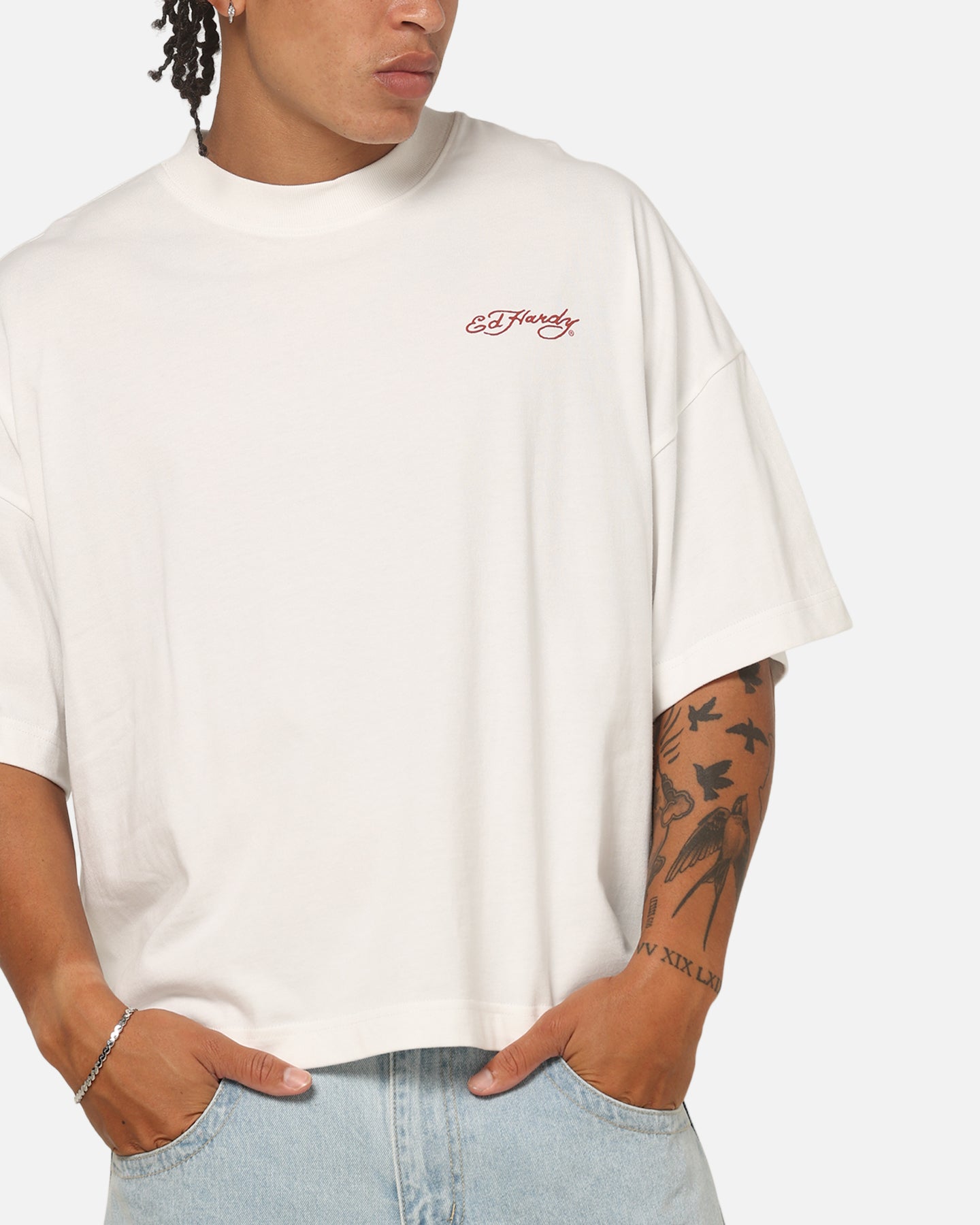 Ed Hardy NYC T-Shirt Off White | Culture Kings US