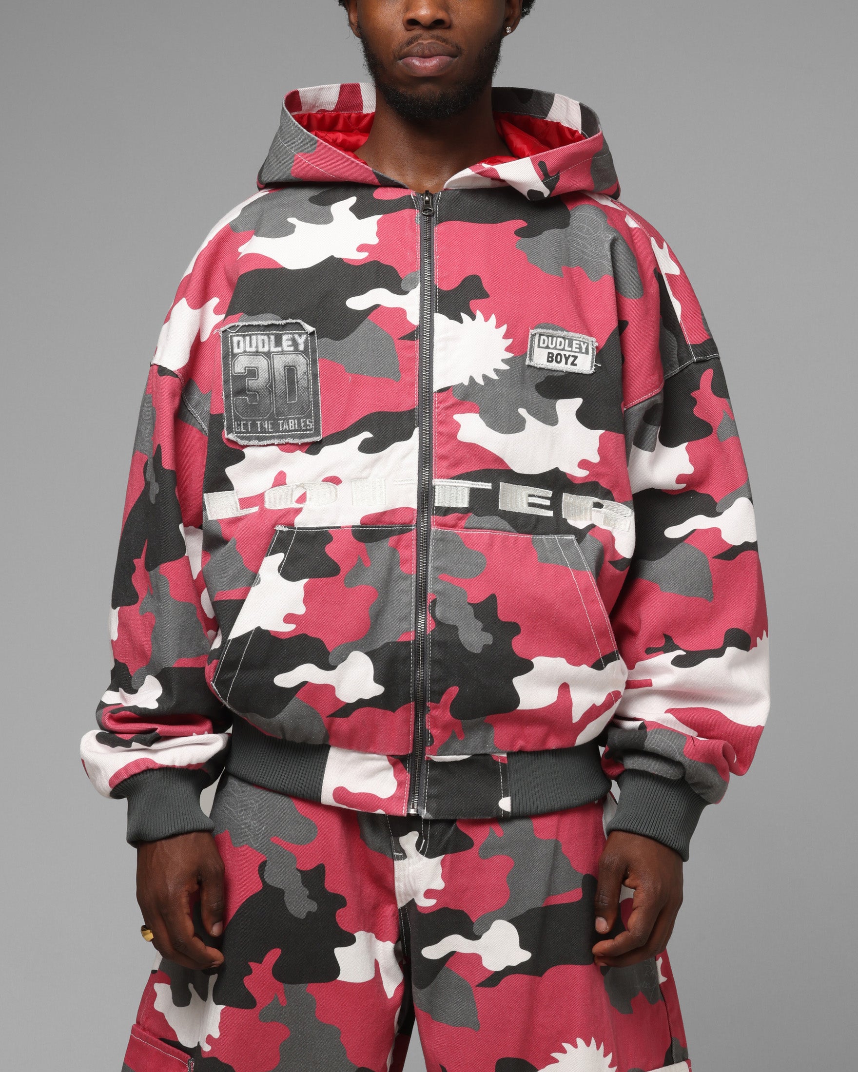 Loiter X WWE Dudley Boyz Camo Zip Jacket Red Camo | Culture Kings US