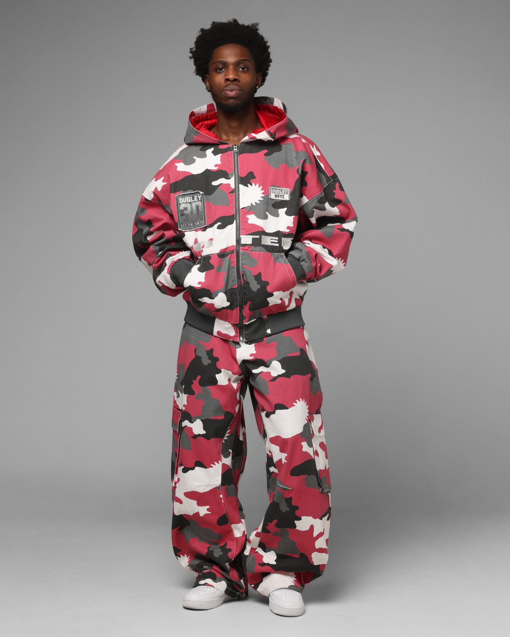 Loiter X WWE Dudley Boyz Camo Zip Jacket Red Camo | Culture Kings US