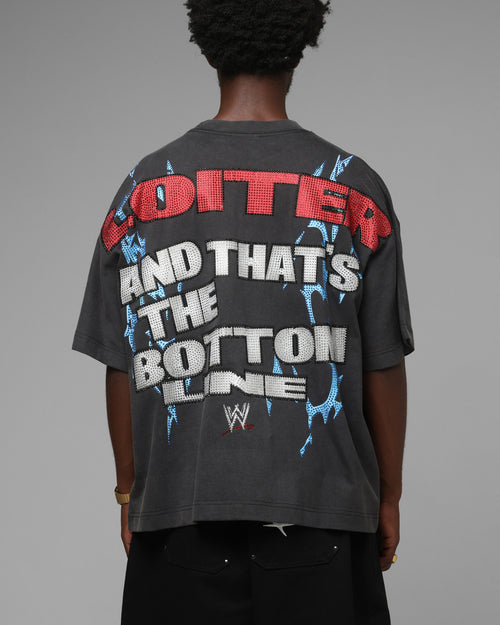 Loiter X WWE Stone Cold Rhinestone T-Shirt Black