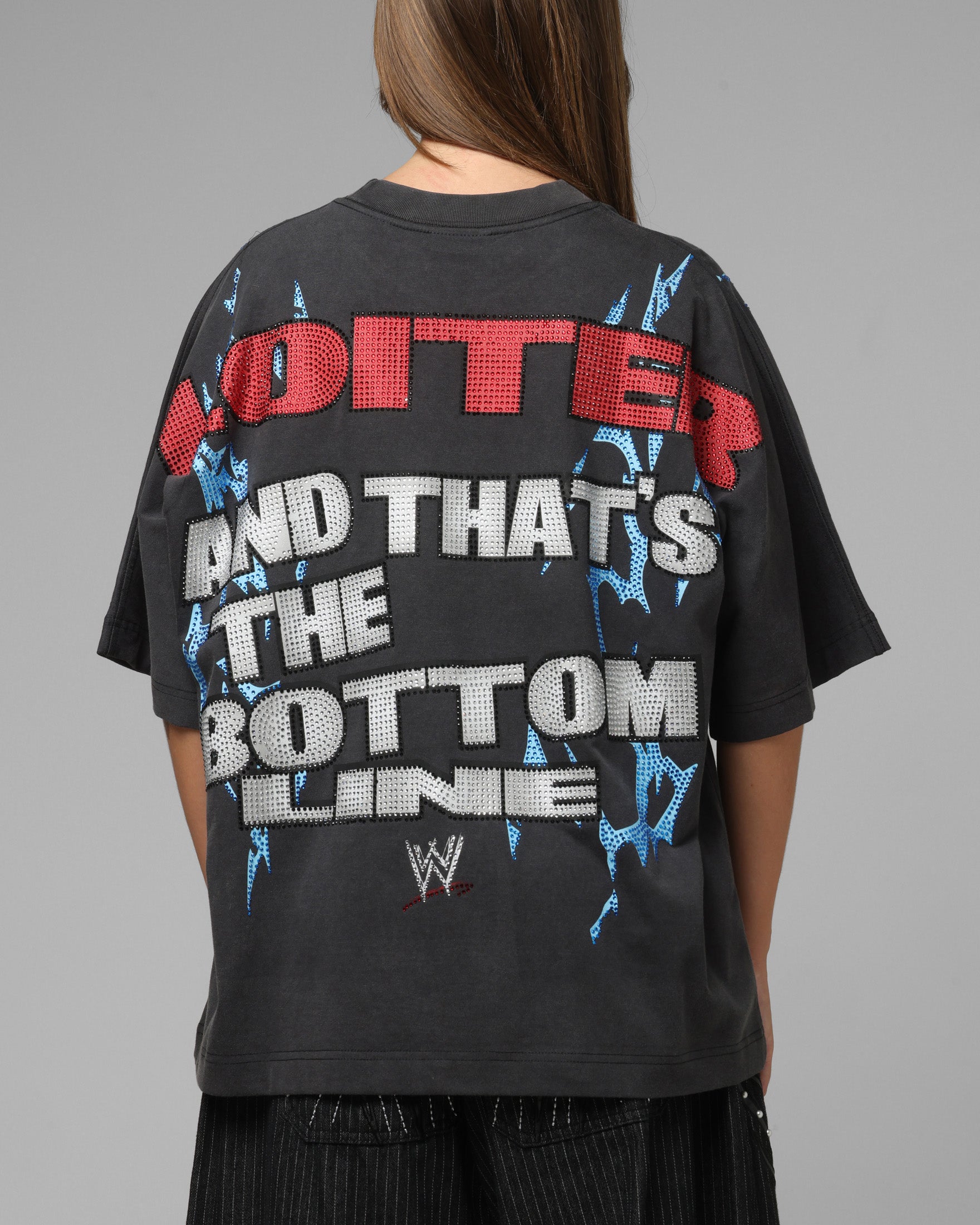 Loiter X WWE Stone Cold Rhinestone T-Shirt Black | Culture Kings US