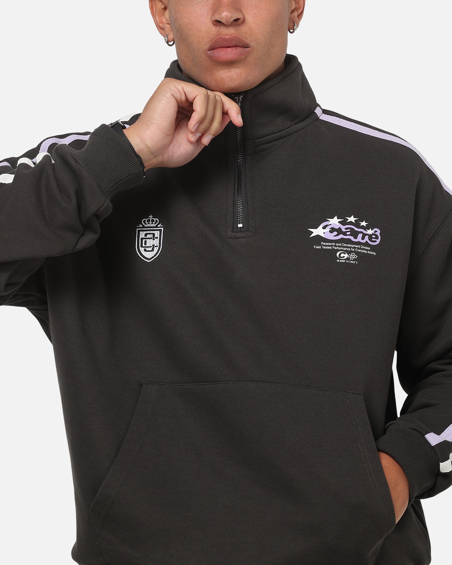 Carre Footie 1/4 Zip Crewneck Vintage Black | Culture Kings US