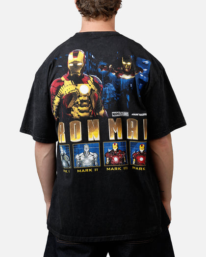 73Studio Marvel Iron Man T-Shirt Black Acidwash