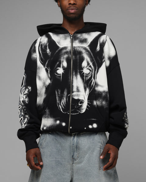 DOGinThePWO 黒犬パーカー Loiter Dog Pound Airbrush Zip Hoodie Black | Culture Kings US