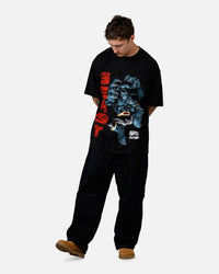 73Studio Marvel X-Men Beast Vintage T-Shirt Black Acidwash