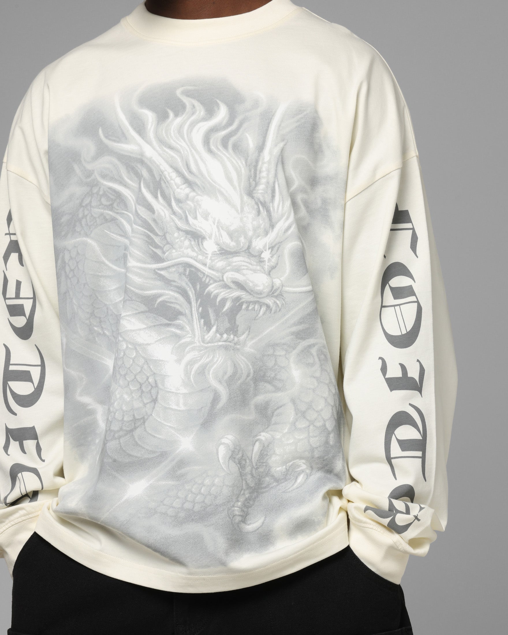 Loiter Drako Airbrish Long Sleeve T-Shirt White | Culture Kings US